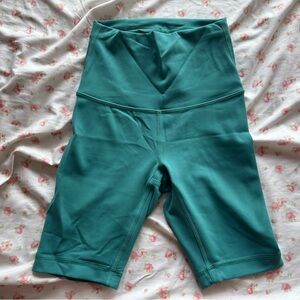 Lululemon Athletica Green Bike Shorts High-Waisted Performance